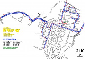 Runfest 21K Race Map