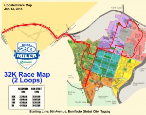 TakboPH 20 Miler 32K Race Map R2